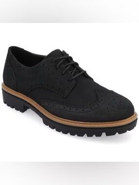 Journee Collection Women’s Claudiya Oxford Flats Black size 9